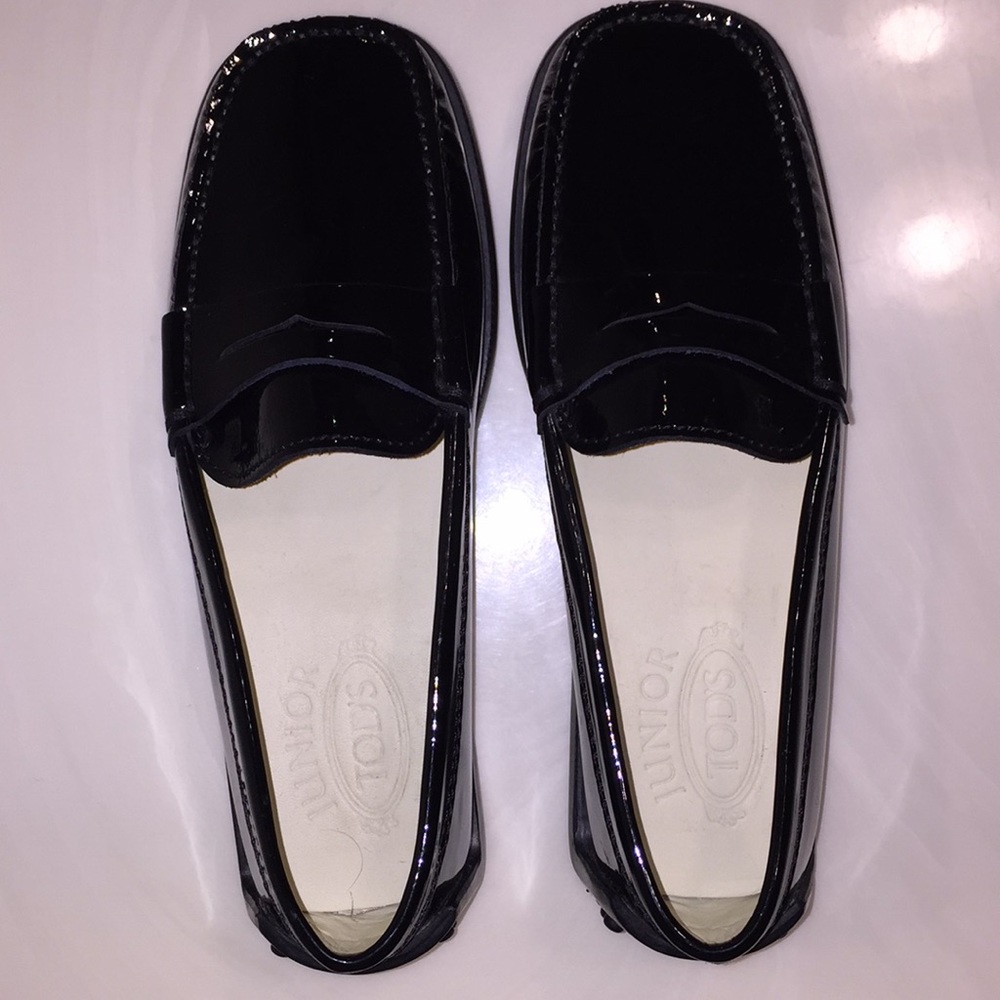 BRAND NEW! Kid's Black Unisex Junior Tod's Loafers - Picture 1 of 6